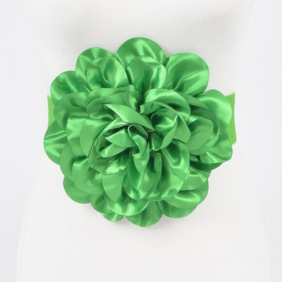 Satin Big Flower Elastic Belt - Picture 5 of 9